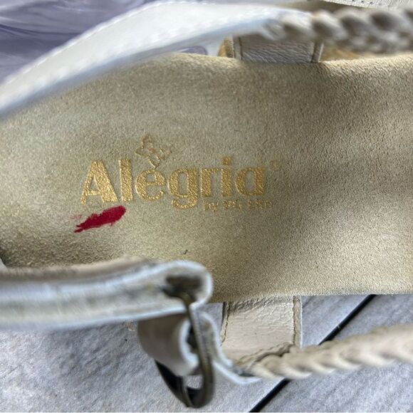 Alegria Jen620 Beige Braided Leather Sandal Strap Hook and Loop Women Size 10 40 - Picture 9 of 9